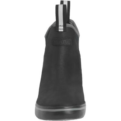 Women's Leather 6" Ankle Deck Boot - Black - Image 3