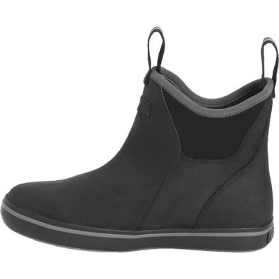 Women's Leather 6" Ankle Deck Boot - Black - Image 5