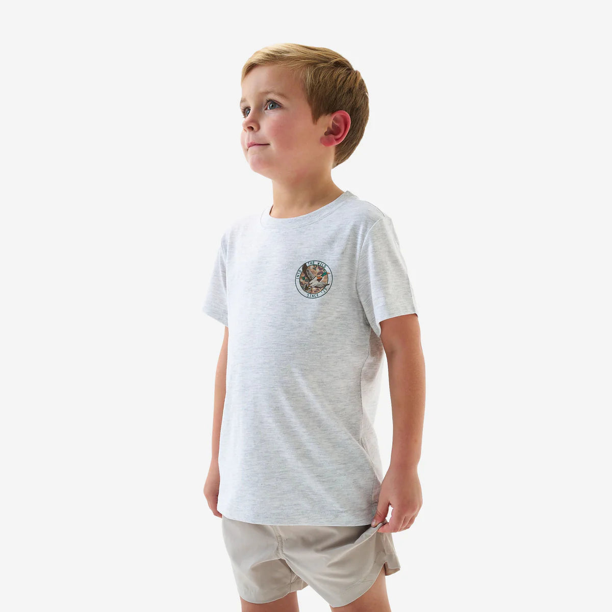 Youth SS Tee - Camo Mallard Duck - Heather Ash Grey - Image 2