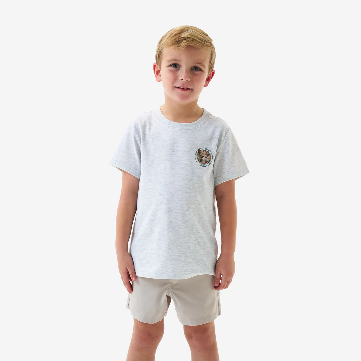 Youth SS Tee - Camo Mallard Duck - Heather Ash Grey - Image 3