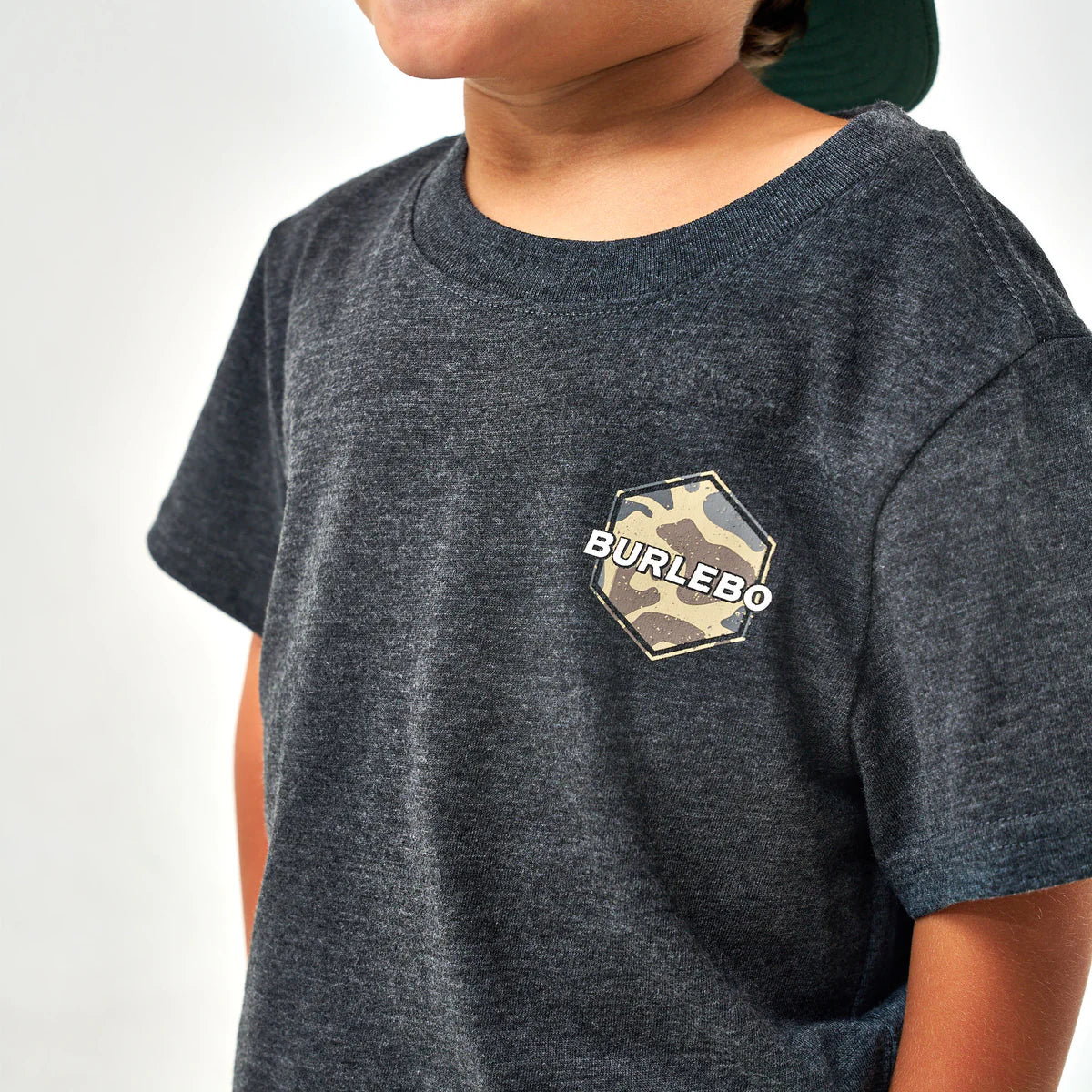 Youth Tee - Rad Dude Deer Camo - Heather Black - Image 2
