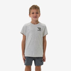 Youth Short Sleeve Tee - Flying B Classic Deer Camo Logo - Ash Grey