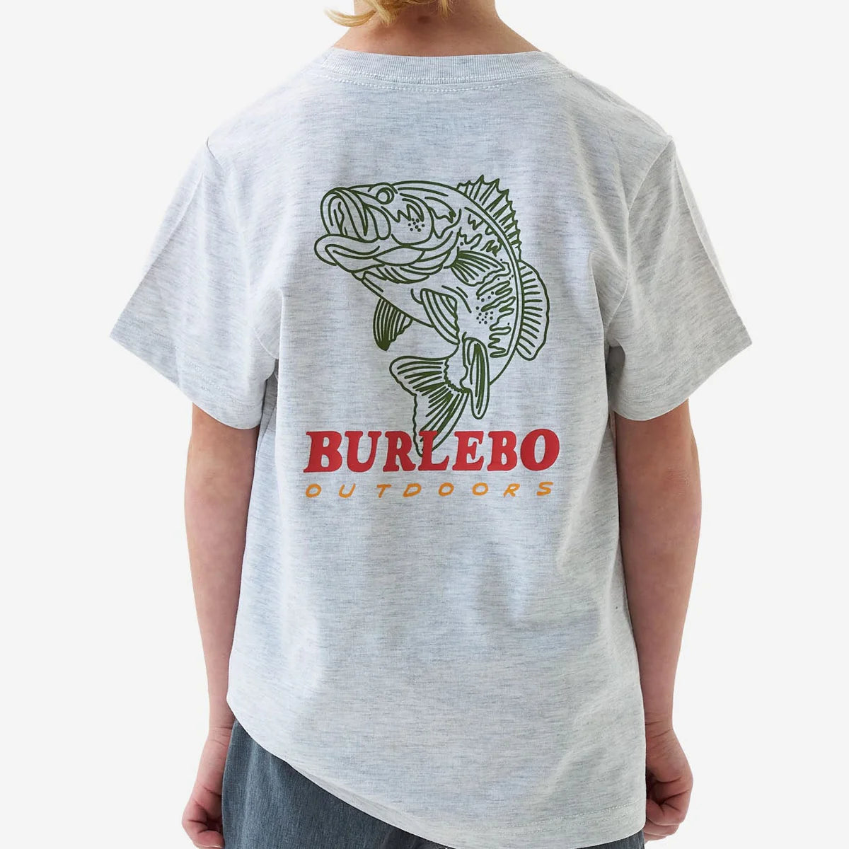 Youth SS Tee - Fish Wild - Heather Ash Grey