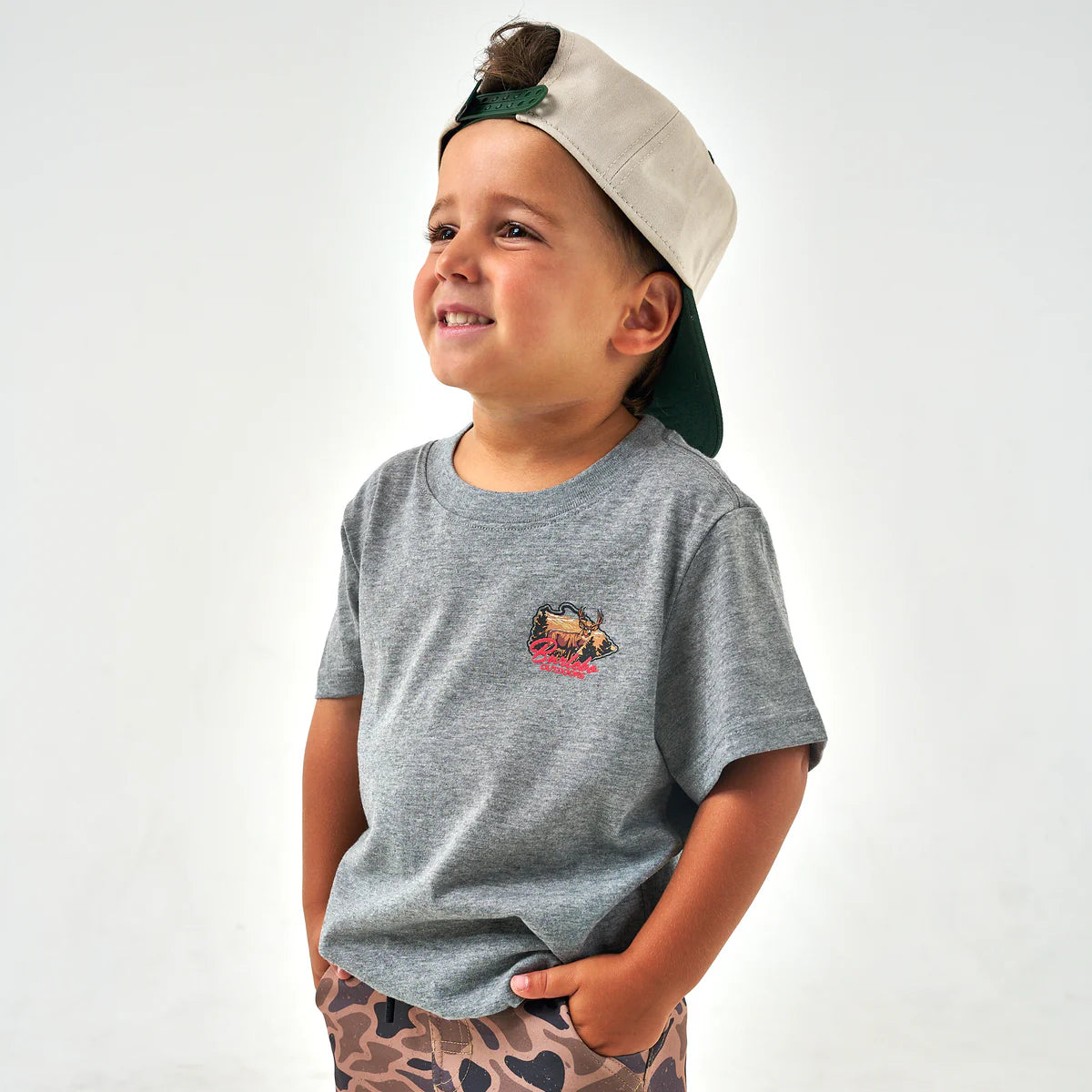 Youth Tee - Hill Country Buck - Dark Heather Grey - Image 2