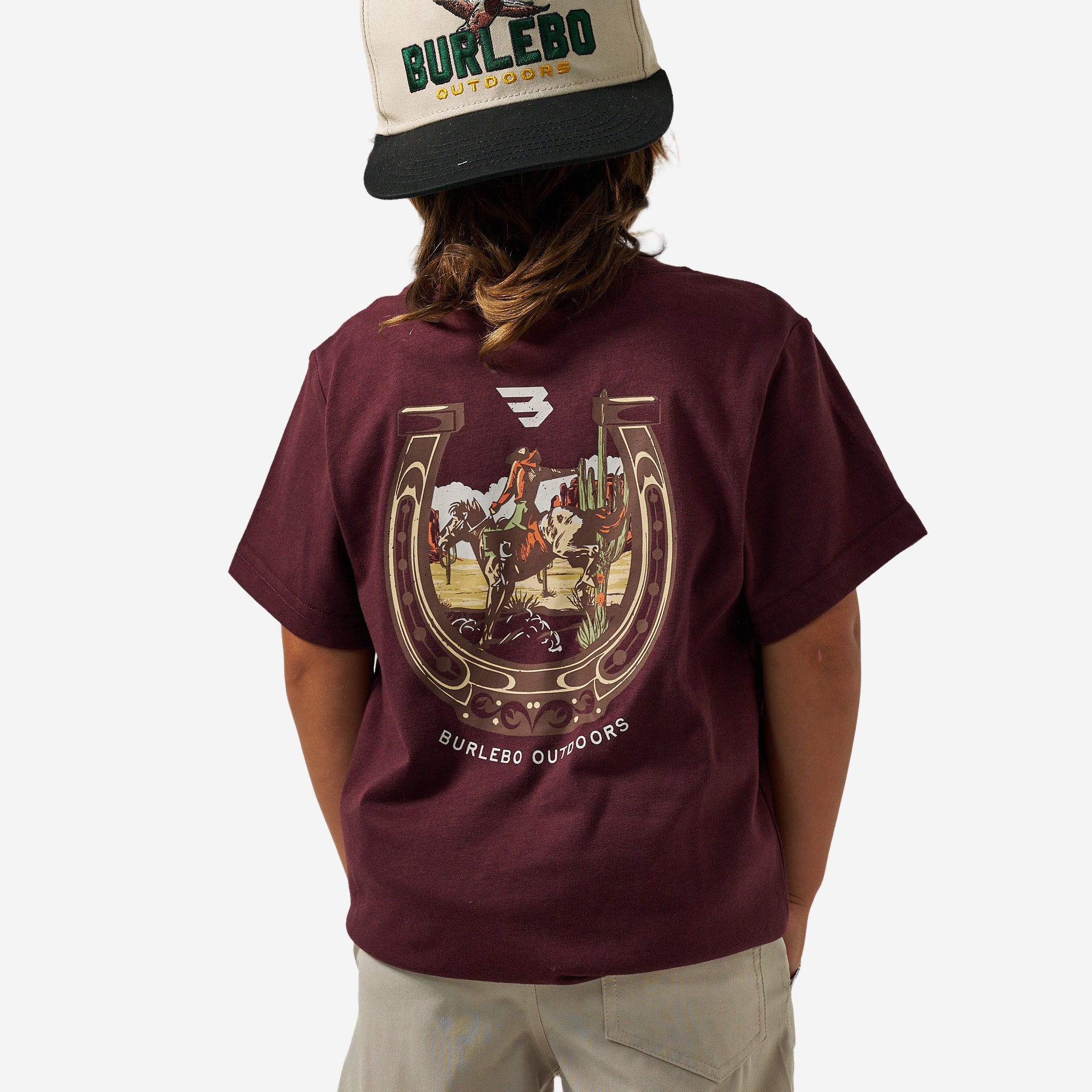Youth Short Sleeve Tee - Horseshoe - Maroon