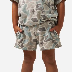 Youth Vintage Washed Shorts - Mallard Mayhem Camo