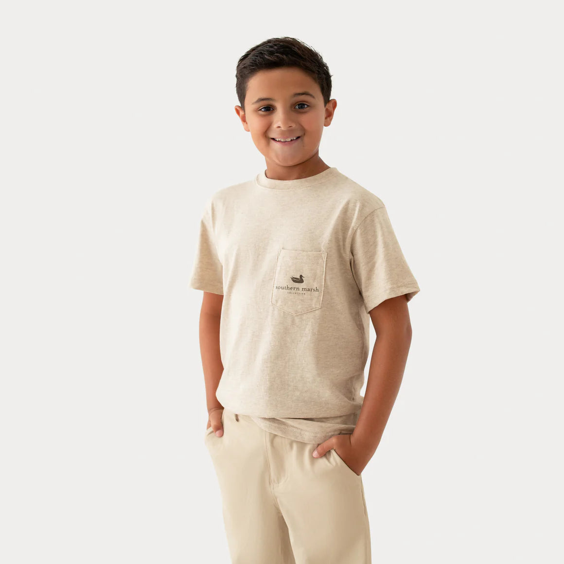 Youth Vintage Duck Decoy Tee - Camo - Washed Oatmeal - Image 3