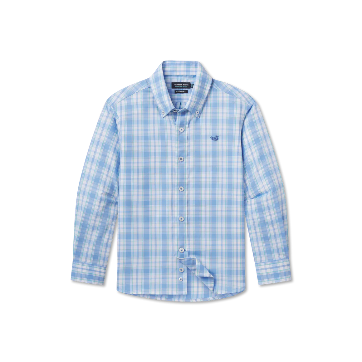 Youth Benton Performance Plaid Dress Shirt