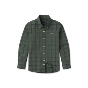Youth Palmer Performance Dress Shirt - Olive/Navy