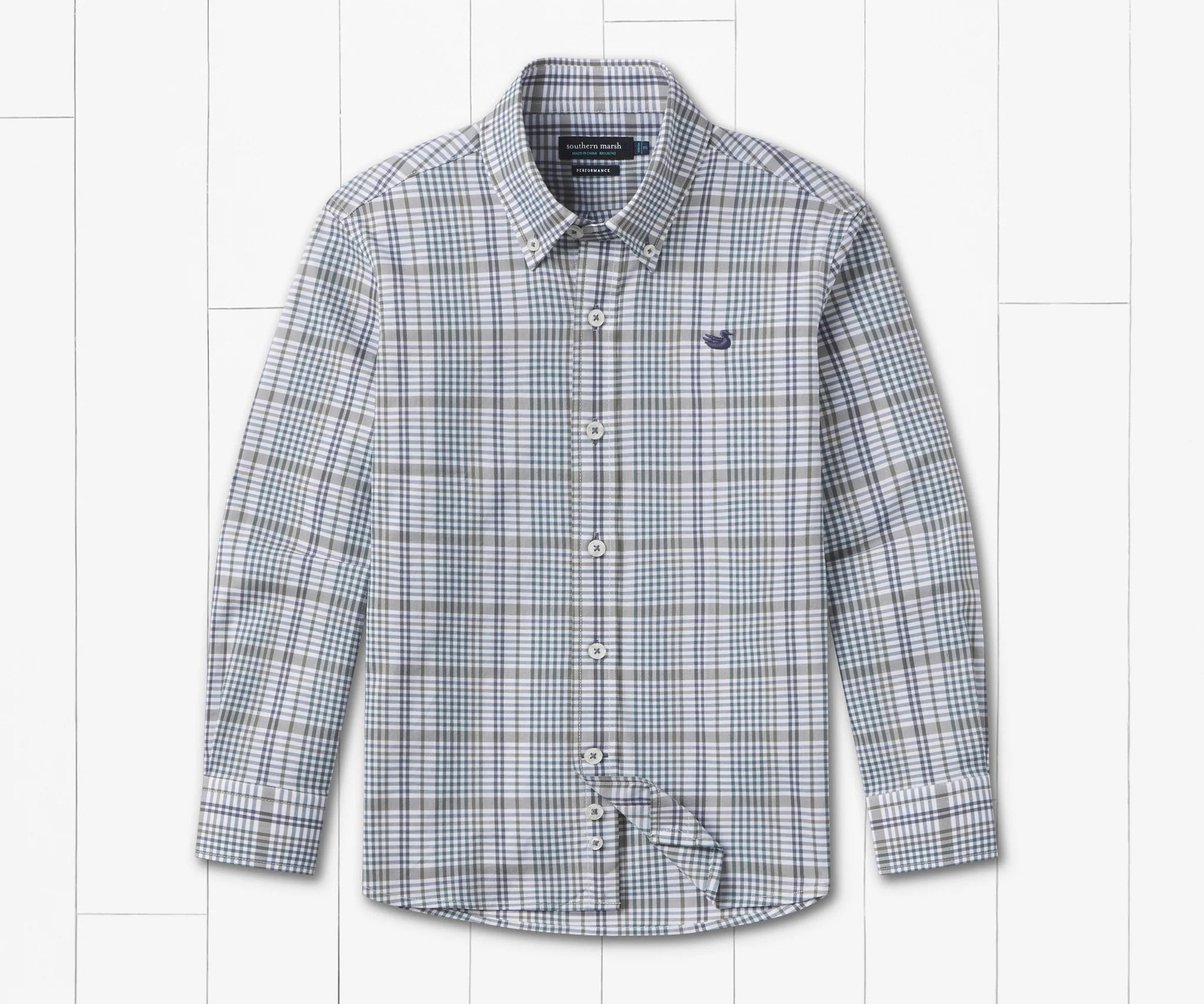 Youth Shores Windowpane - Sage/Navy