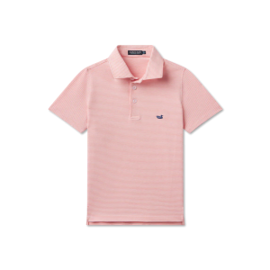 Youth Amagansett Relaxed Polo - Stripe - Coral