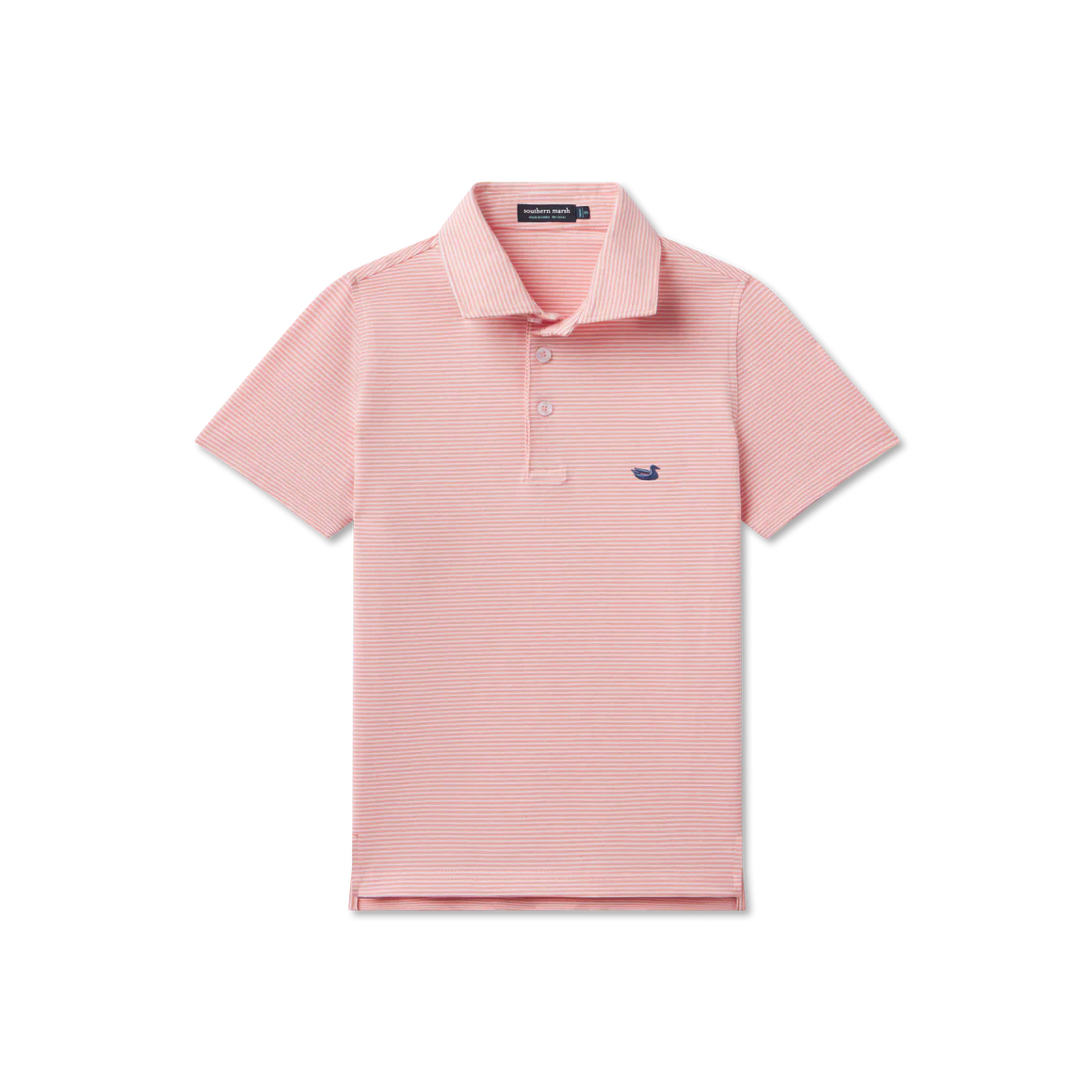 Youth Amagansett Relaxed Polo - Stripe - Coral