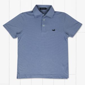 Youth Biscayne Heather Performance Polo - Blue