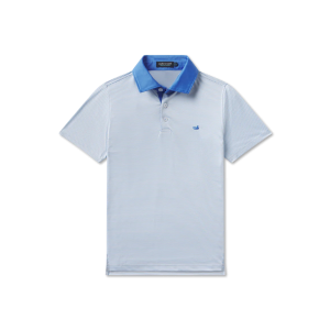 Youth Bermuda Performance Polo - Blue/White