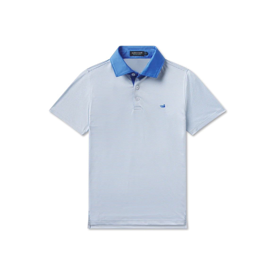 Youth Bermuda Performance Polo - Blue/White
