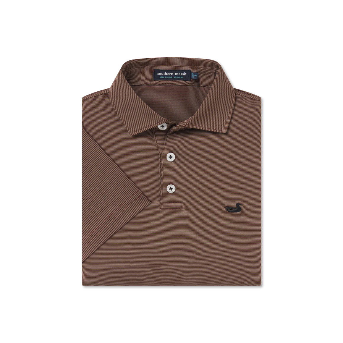 Youth Bermuda Performance Polo - Wellington Maroon Stripe - Image 3