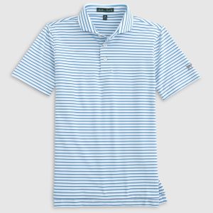 Coast Stripe Polo - Dusty Blue