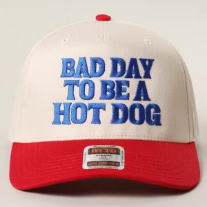Bad Day To Be A Hot Dog Embroidered Trucker Hat - Red/ Natl