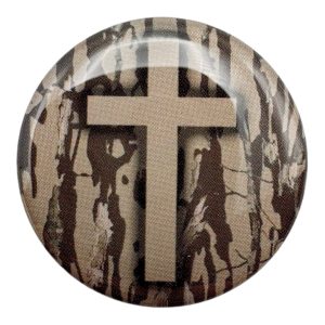 Tap To Pray - Prayer Tag Stickers: Tree Bark Camo + Cross