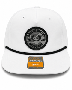 Outdoors PVC Circle Patch Hat - Gray Camo - White/Black