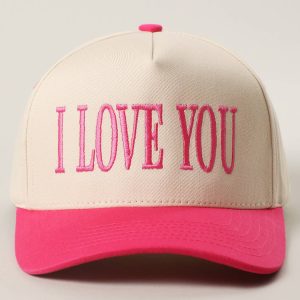 I Love You Trucker Hat - Pink & Cream
