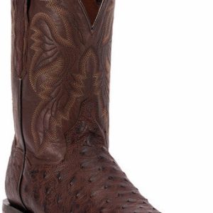 Dan Post Alamosa Full Quill Ostrich Boots Chocolate