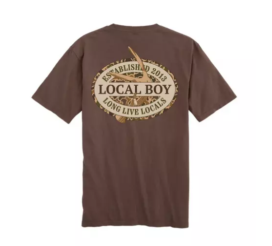 Old School Antler Oval SS Tee - Espresso