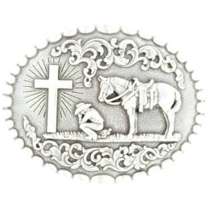 Oval Cowboy Prayer Buckle by Nocona