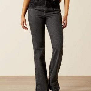 Ariat® Ladies' Faded Black UHR Cheyenne Yoke Tomboy Boot Cut Jeans