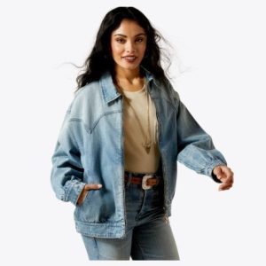 Cheyenne Denim Bomber Jacket - Candy