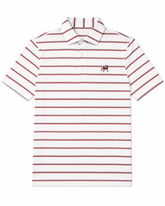 Standing Dawg Polo- Red/ White/ Silver