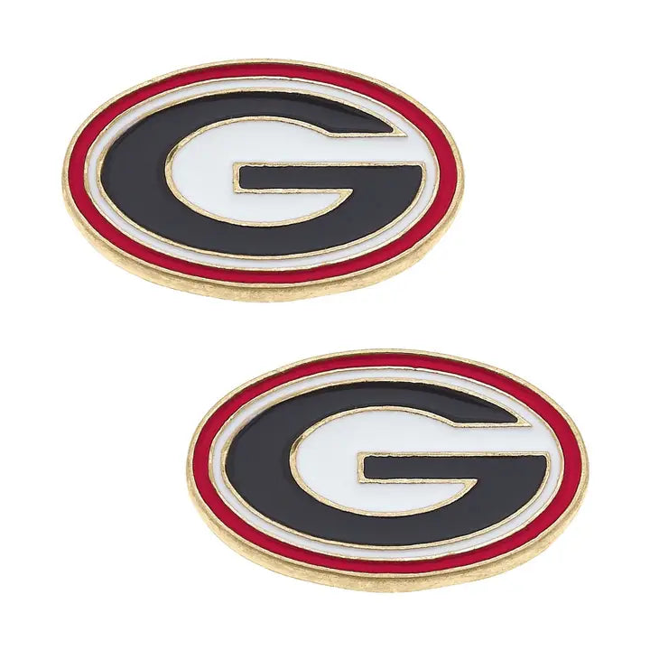 Georgia Bulldogs Enamel Logo Stud Earrings