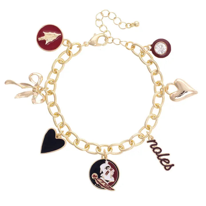 Florida State Seminoles Enamel Icons Charm Bracelet