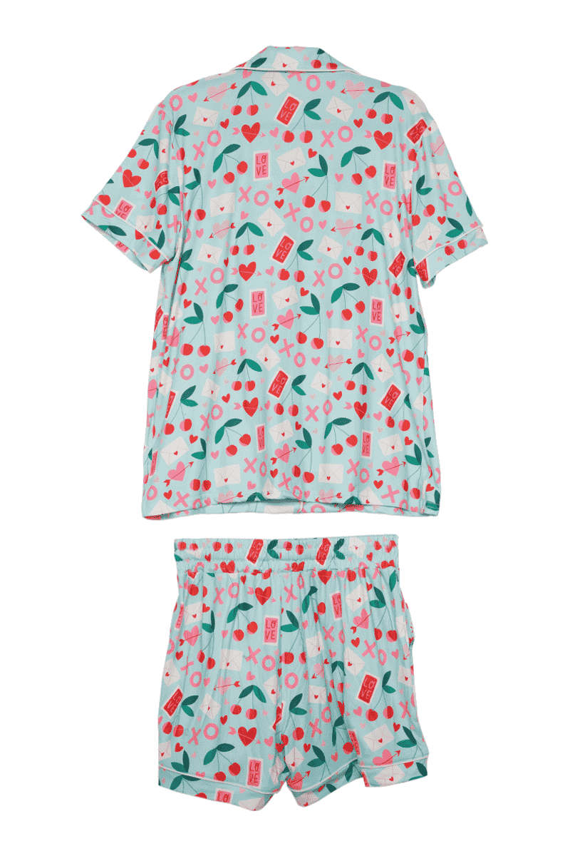 XO Cherries Pajama Set - Mint - Image 4