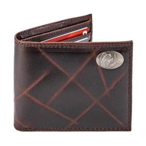 Wrinkle Leather Bifold Wallet - Dolphin Concho