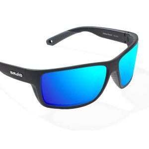 Bales Beach Matte Black with Blue Mirror Glass Lenses