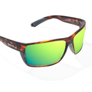 Bales Beach Brown Tortoise with Green Mirror Glass Lenses