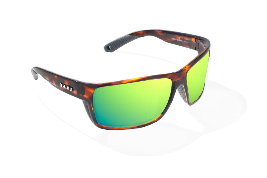 Bales Beach Brown Tortoise with Green Mirror Glass Lenses
