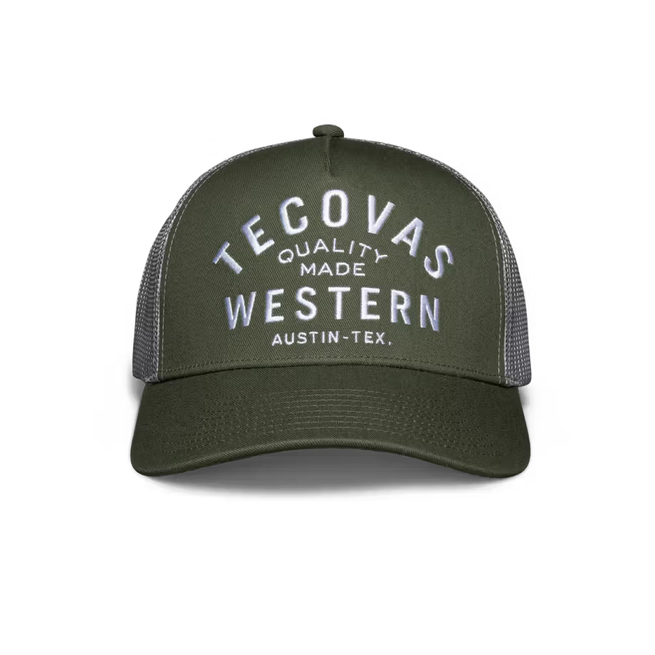 Quality Made Western Five-Panel Trucker Hat - Olive