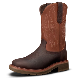 LongHaul Waterproof Square Toe Work Boot - Dark Chocolate & Clay