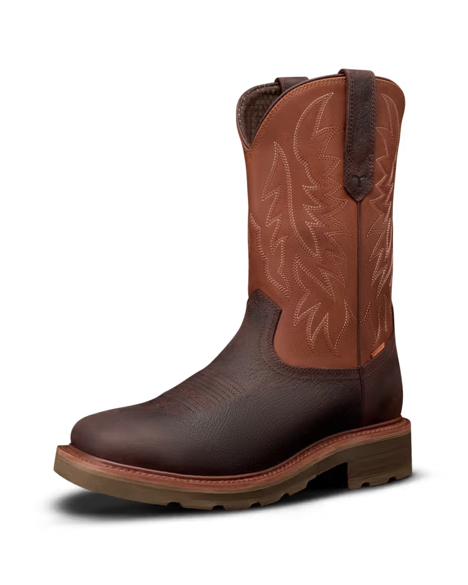 LongHaul Waterproof Square Toe Work Boot - Dark Chocolate & Clay