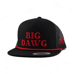 Big Dawg Flatbill Snapback Hat - Black & Red