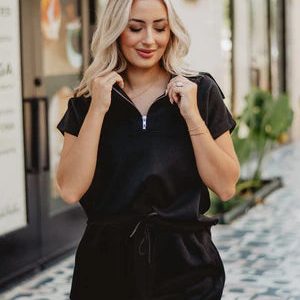 Half Zip Scuba Set - Black