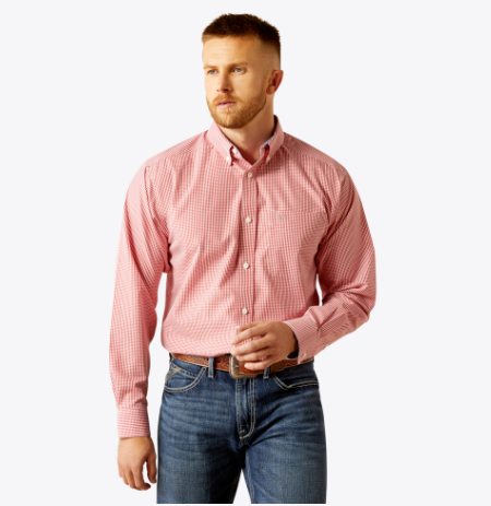 Wrinkle Free Dane Classic Fit Shirt - Red