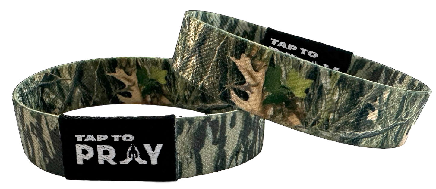 Tap To Pray™ Wristbands - Forest & Tree Bark Camo