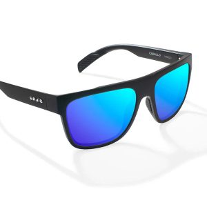 Caballo Matte Black with Blue Mirror Glass Lenses
