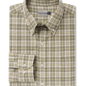 Bandera Washed Plaid Dress Shirt- Sage & Dark Olive