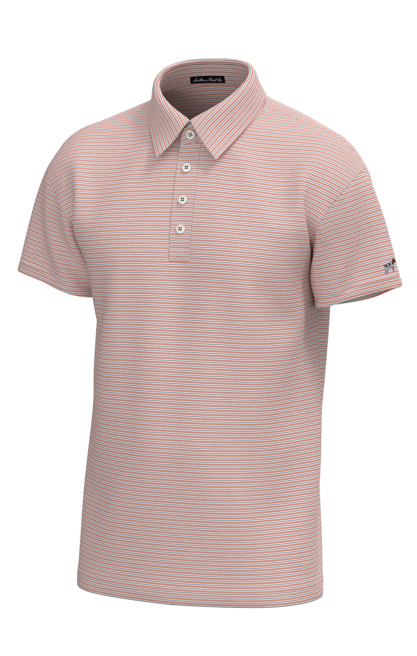 Charles 4-Button Pique Polo - Peach