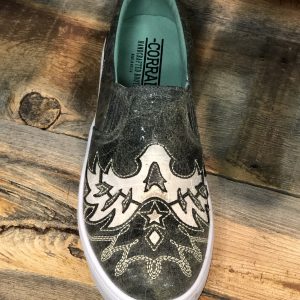 Corral Gray and Cream Inlay Embroidered Sneaker