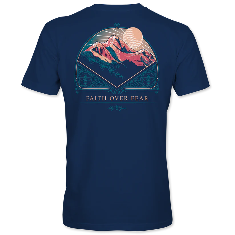 Faith Over Fear T-Shirt – Lily Grace | Navy